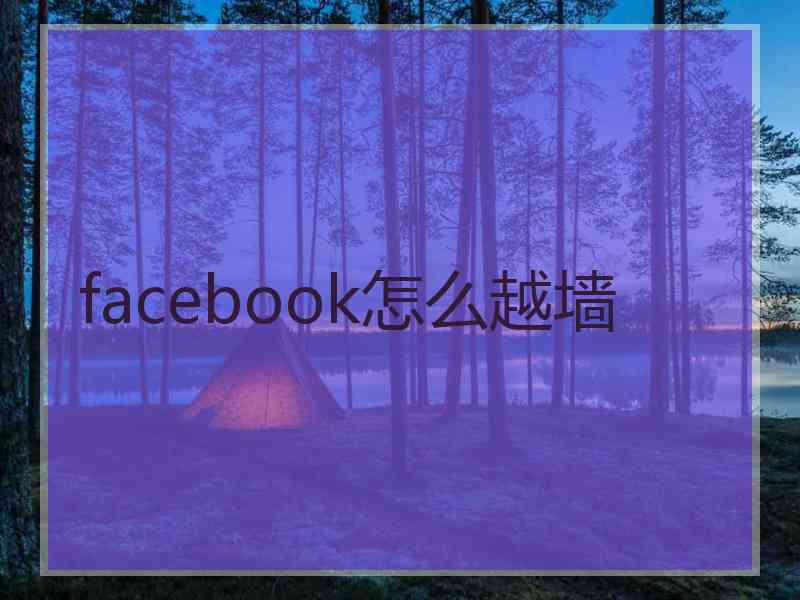 facebook怎么越墙