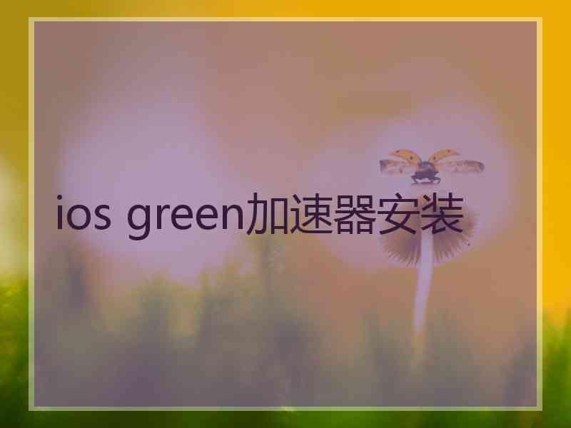 ios green加速器安装