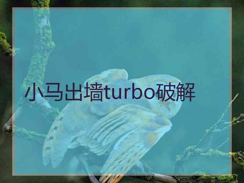 小马出墙turbo破解