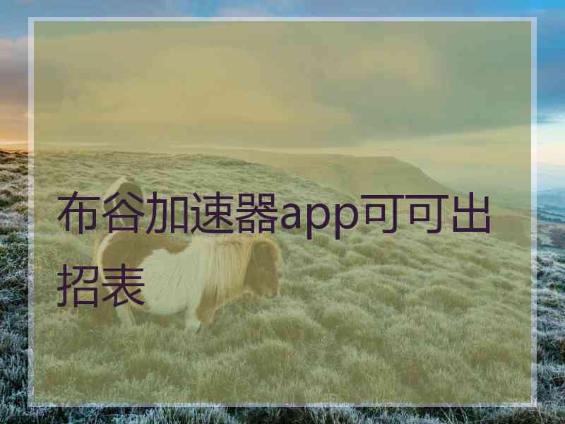 布谷加速器app可可出招表