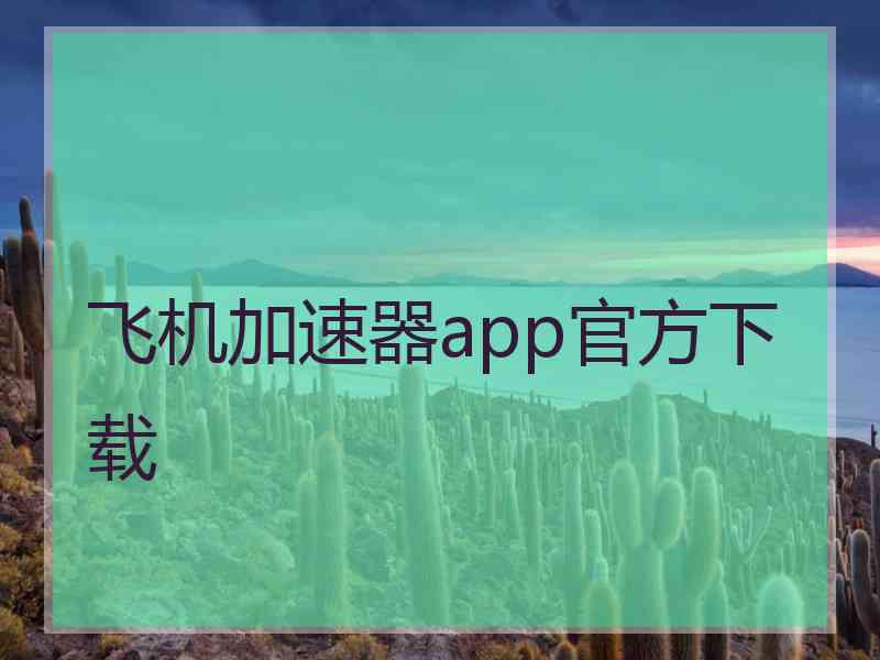 飞机加速器app官方下载