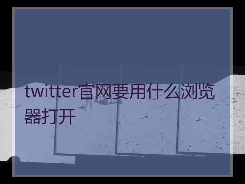 twitter官网要用什么浏览器打开