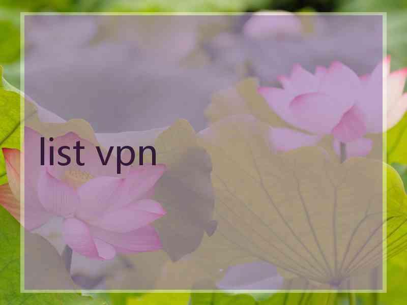 list vpn