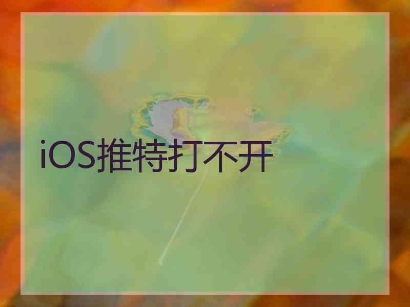 iOS推特打不开