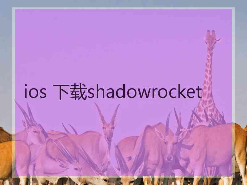 ios 下载shadowrocket