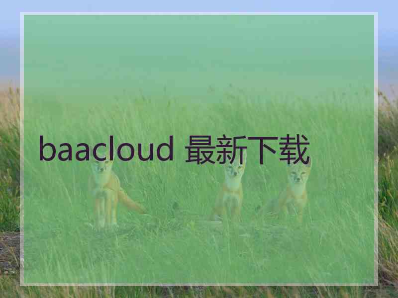 baacloud 最新下载