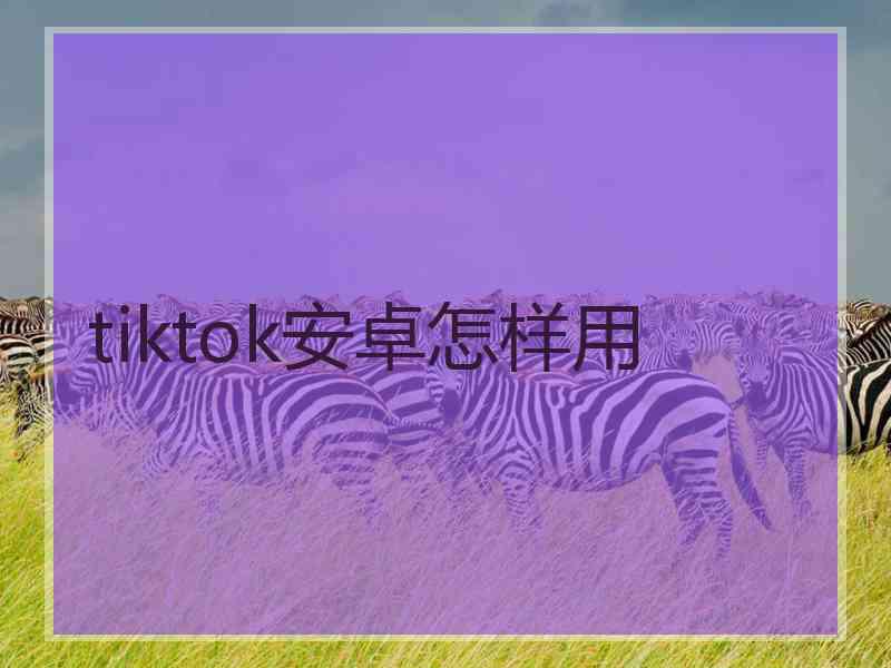 tiktok安卓怎样用