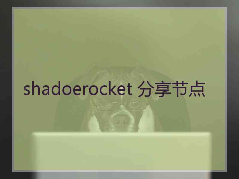 shadoerocket 分享节点