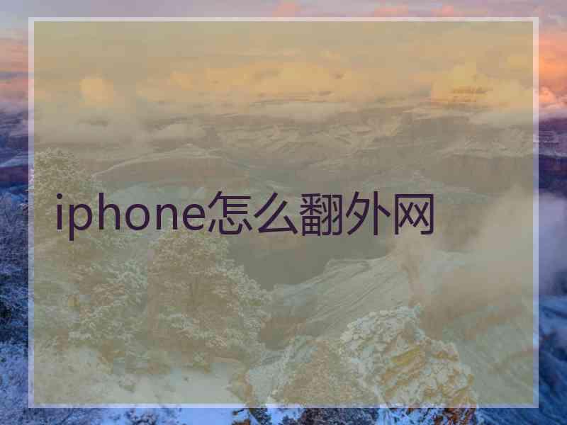 iphone怎么翻外网