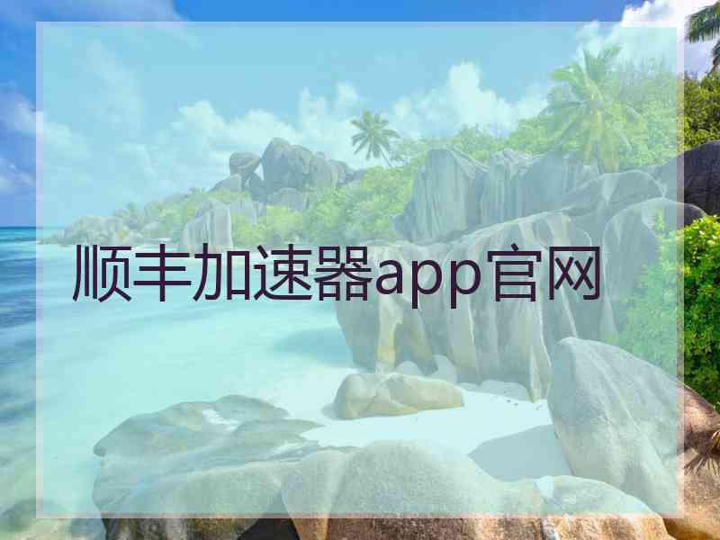 顺丰加速器app官网