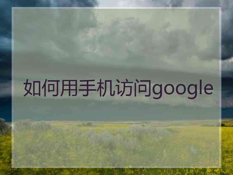 如何用手机访问google