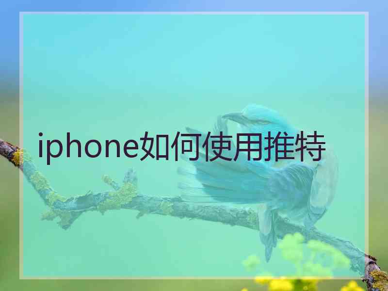 iphone如何使用推特