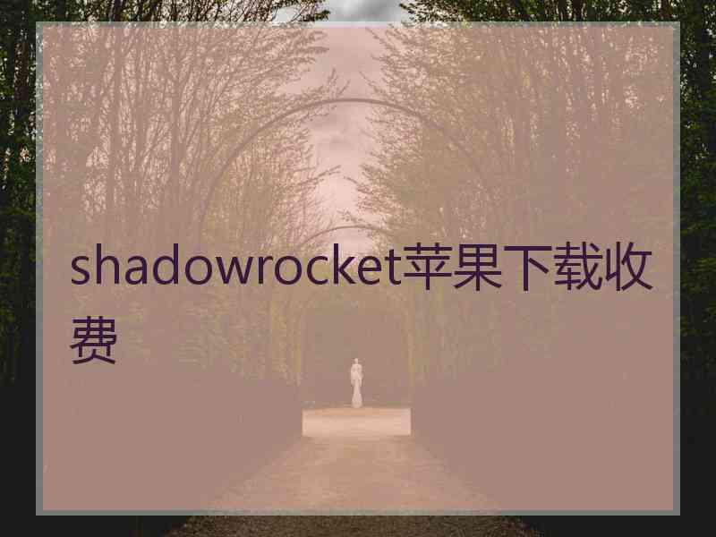 shadowrocket苹果下载收费