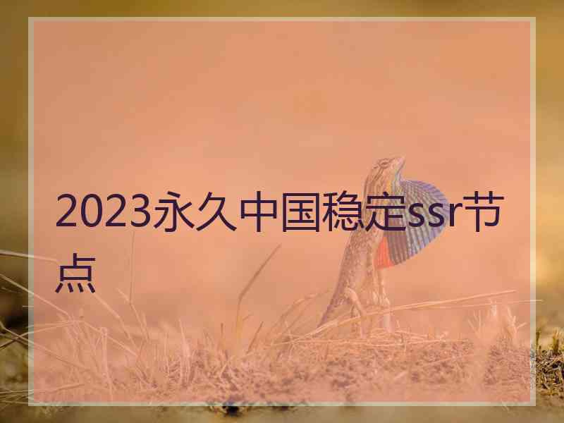 2023永久中国稳定ssr节点