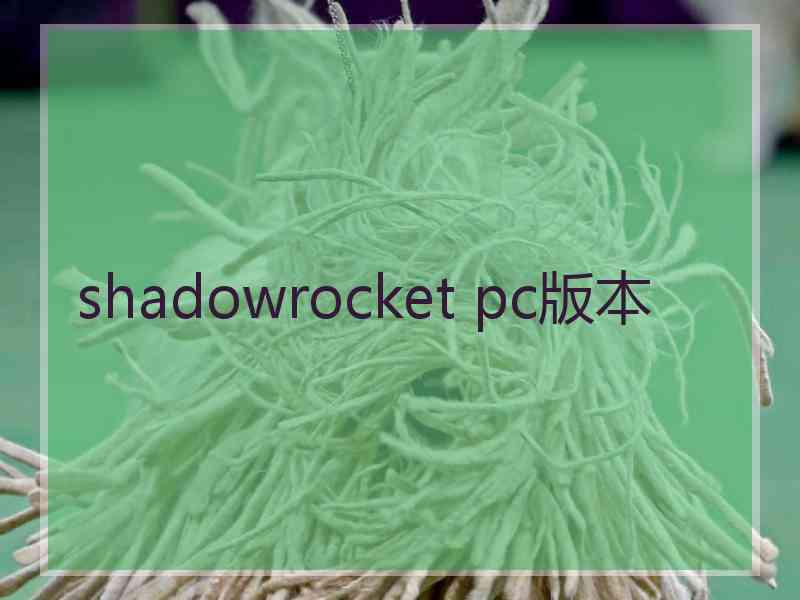 shadowrocket pc版本