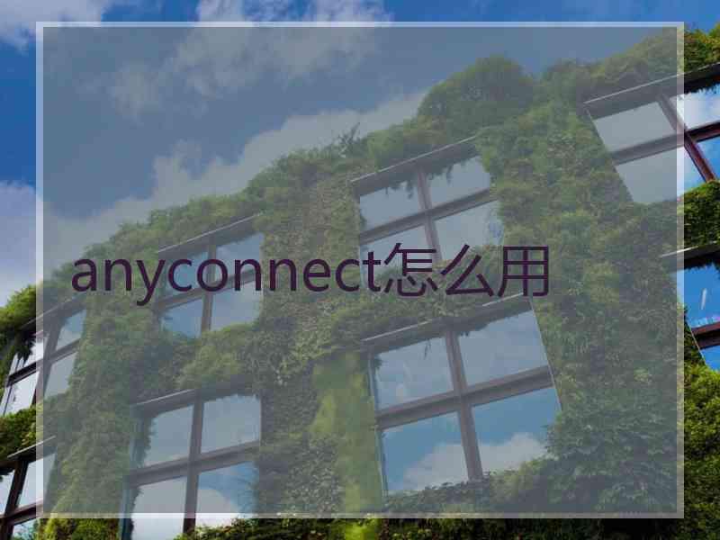 anyconnect怎么用