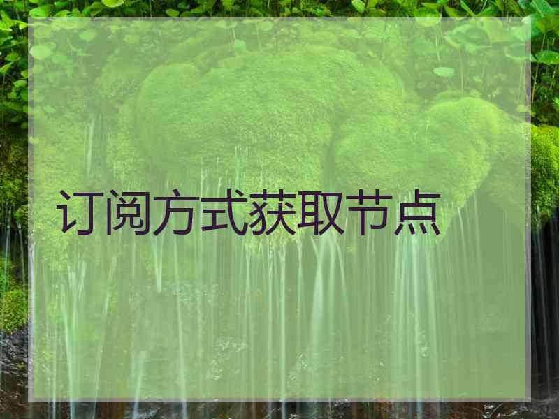 订阅方式获取节点