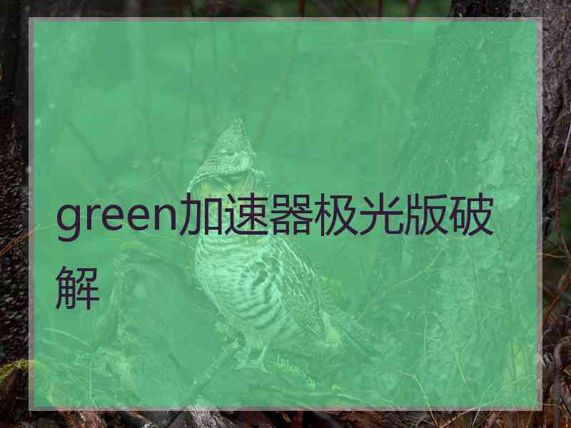 green加速器极光版破解