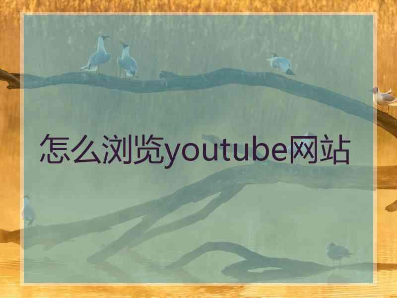 怎么浏览youtube网站