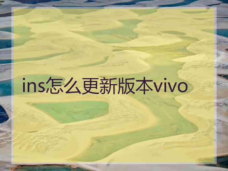 ins怎么更新版本vivo