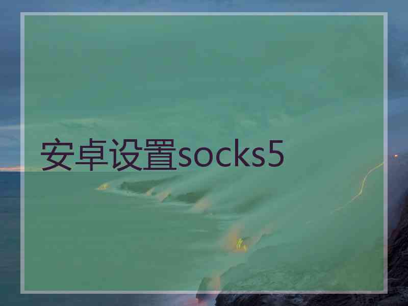 安卓设置socks5