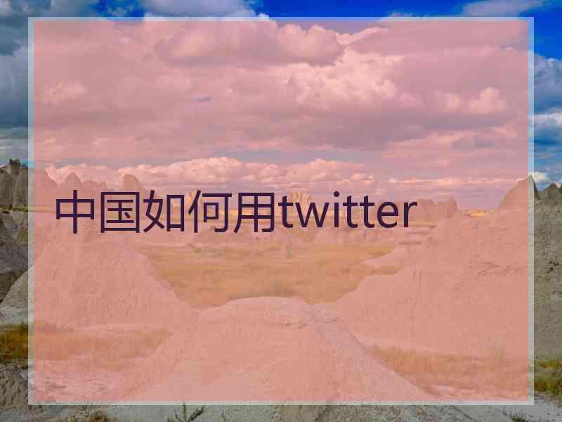 中国如何用twitter