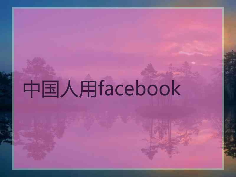 中国人用facebook