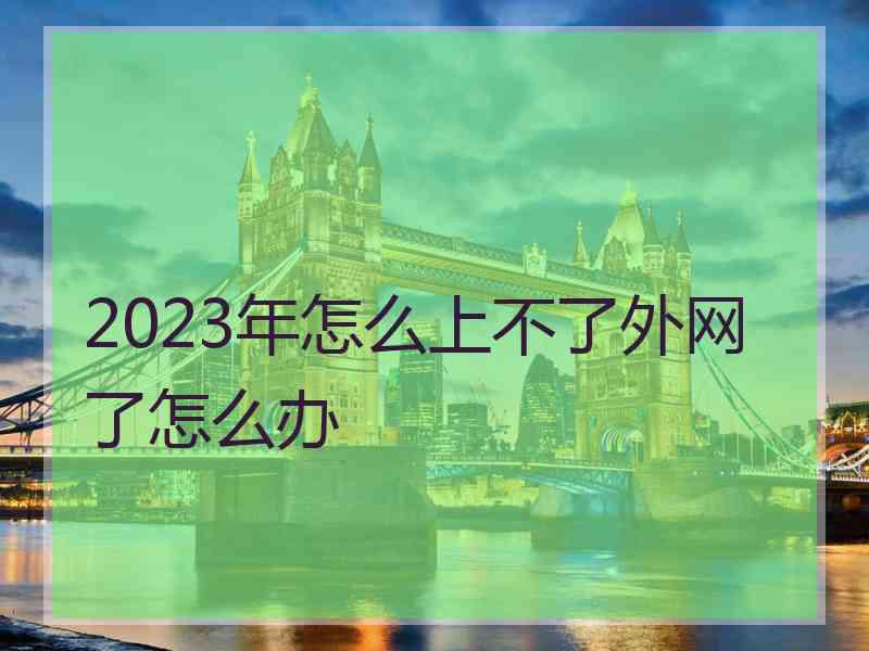 2023年怎么上不了外网了怎么办