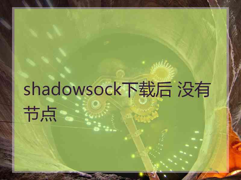 shadowsock下载后 没有节点