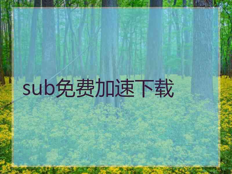 sub免费加速下载