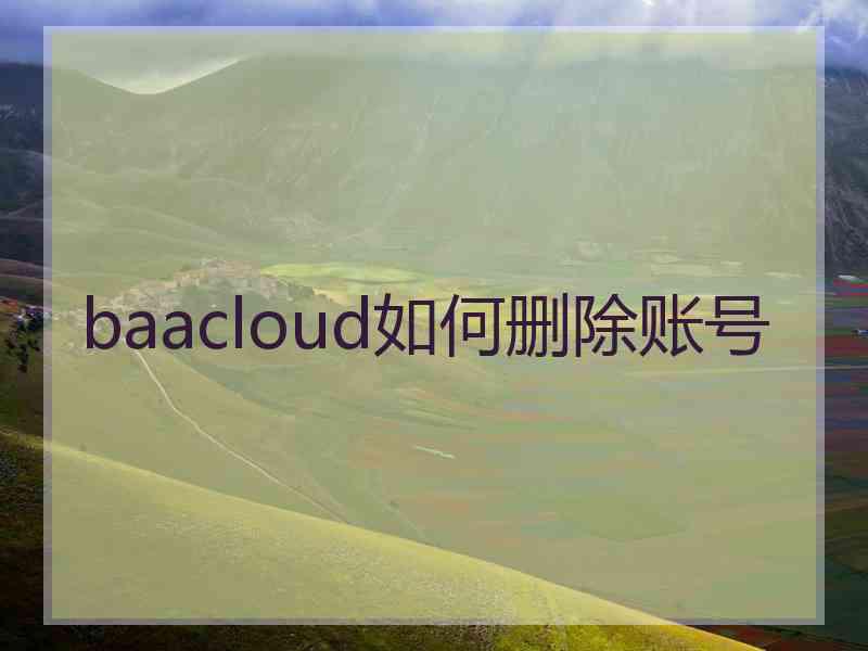 baacloud如何删除账号