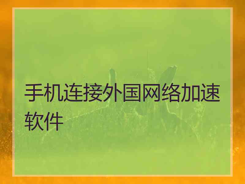 手机连接外国网络加速软件