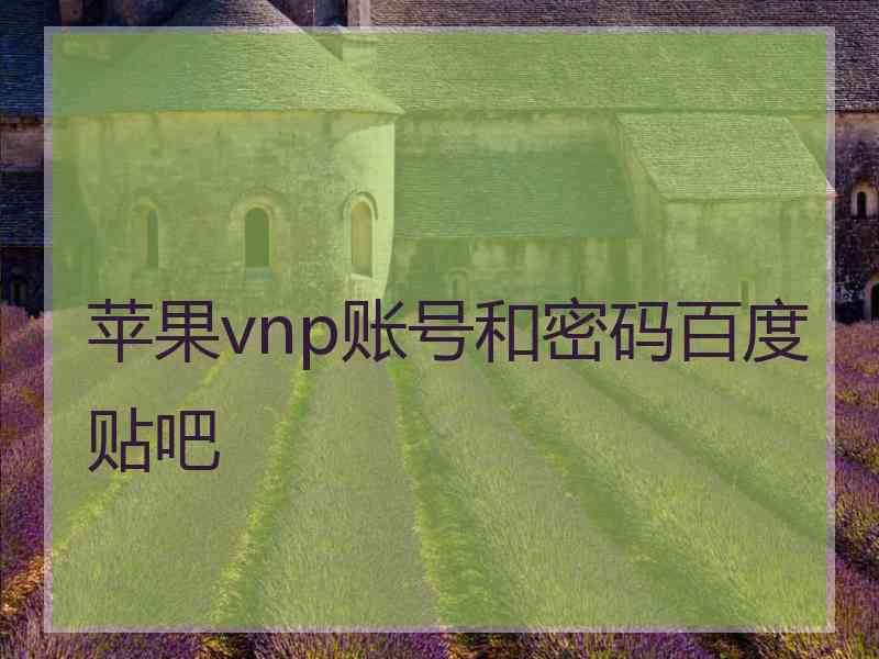 苹果vnp账号和密码百度贴吧